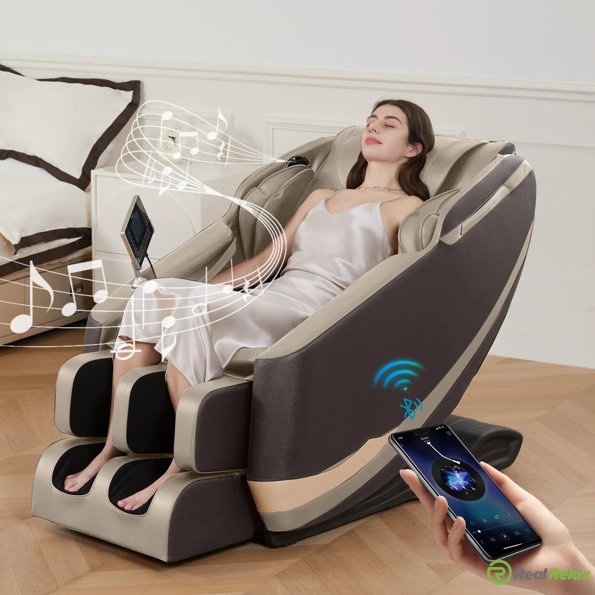 Control de la distanță cu aplicație mobilă – Viitorul fotoliu masaj este aici
